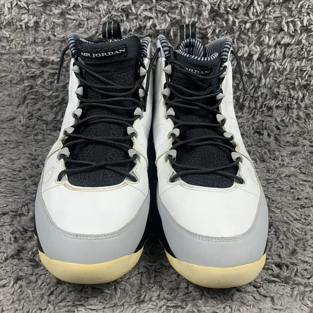 Nike Air Jordan 9 Retro Barons IX Shoes White Black Gray 302370-106 Mens Sz 12